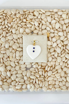 Ivory Lucite Heart Charm