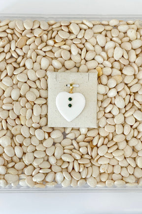 Ivory Lucite Heart Charm