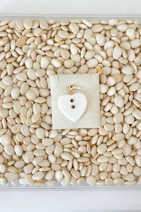 Ivory Lucite Heart Charm
