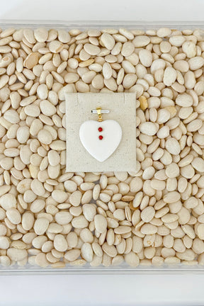 Ivory Lucite Heart Charm