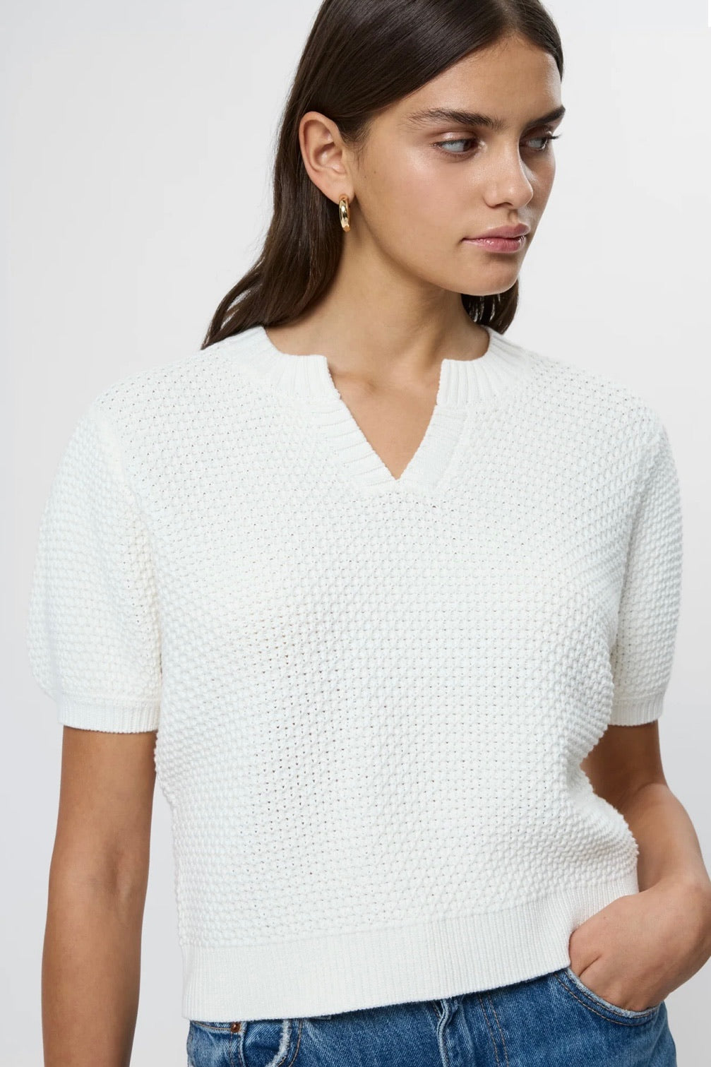 Remy Cotton Blend Top White
