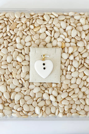 Ivory Lucite Heart Charm