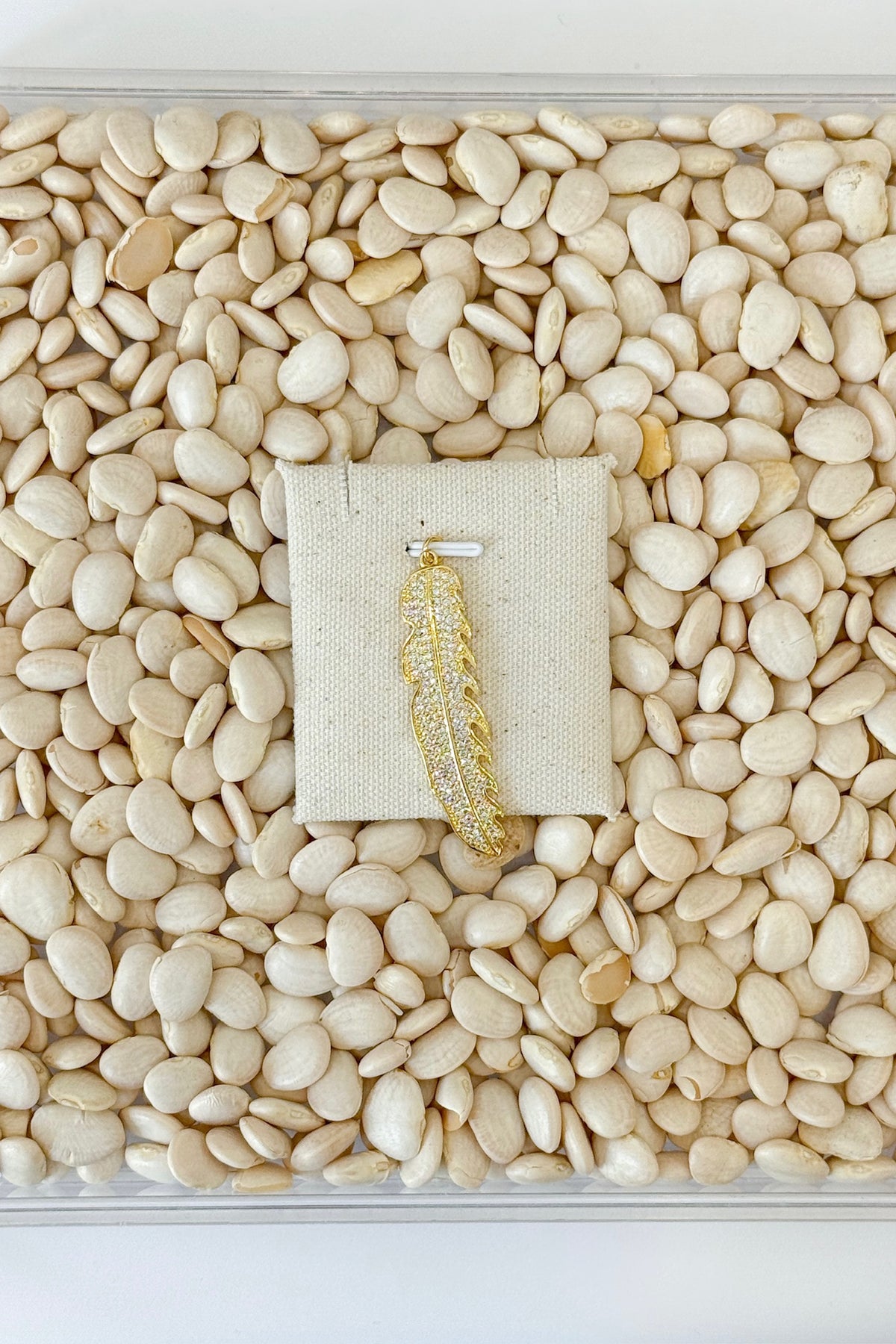 CZ Feather Charm