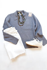 Grey Collared Sweater