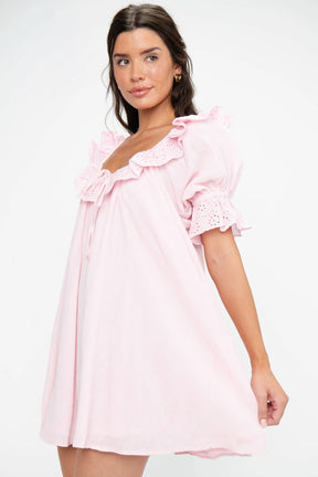 Toulouse Dress Pink Eyelet