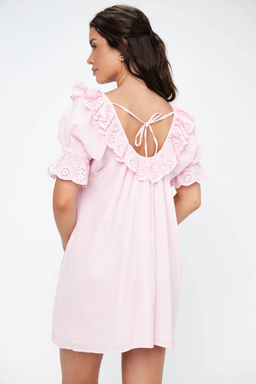 Toulouse Dress Pink Eyelet