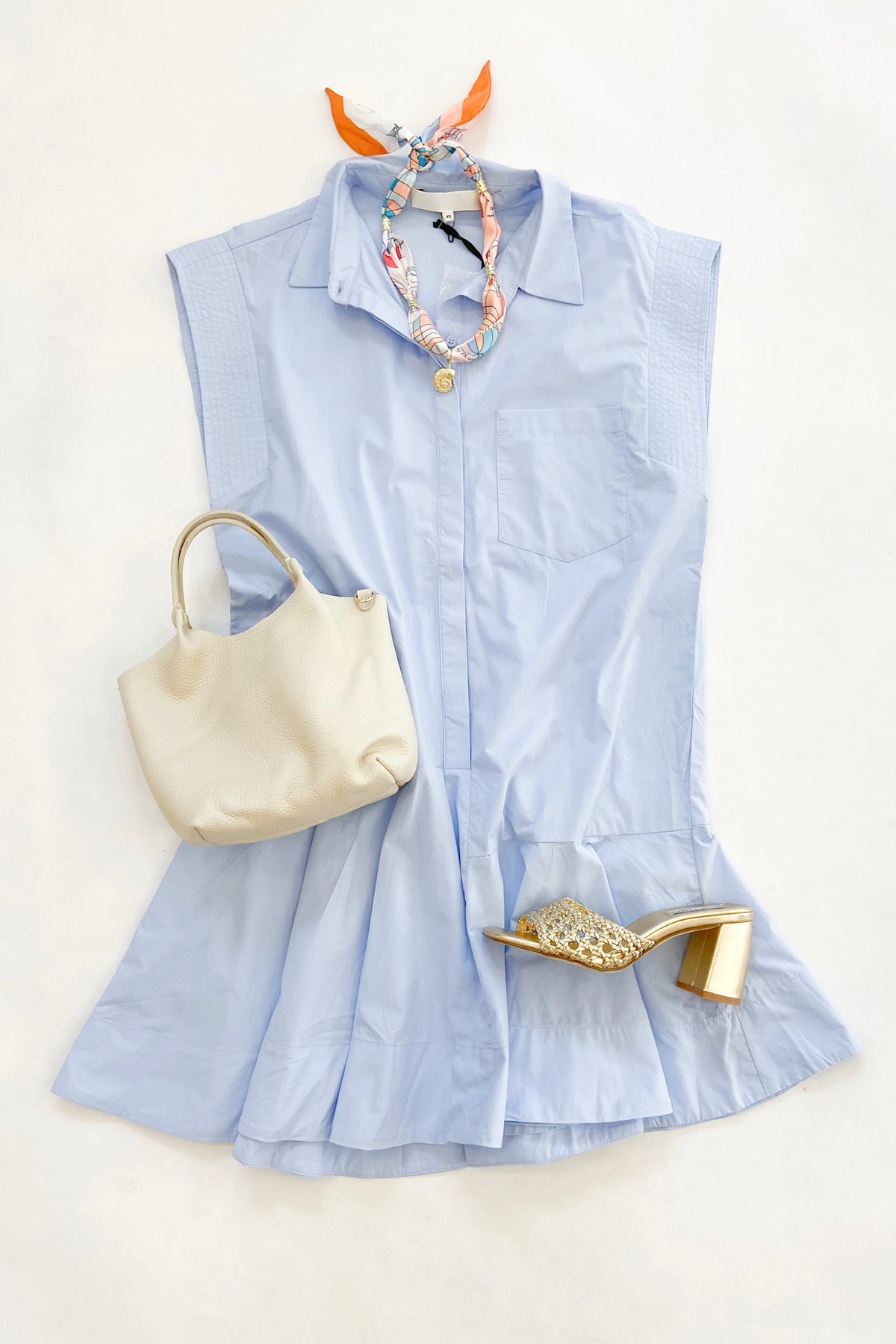 Powder Blue Drop Hem Dress