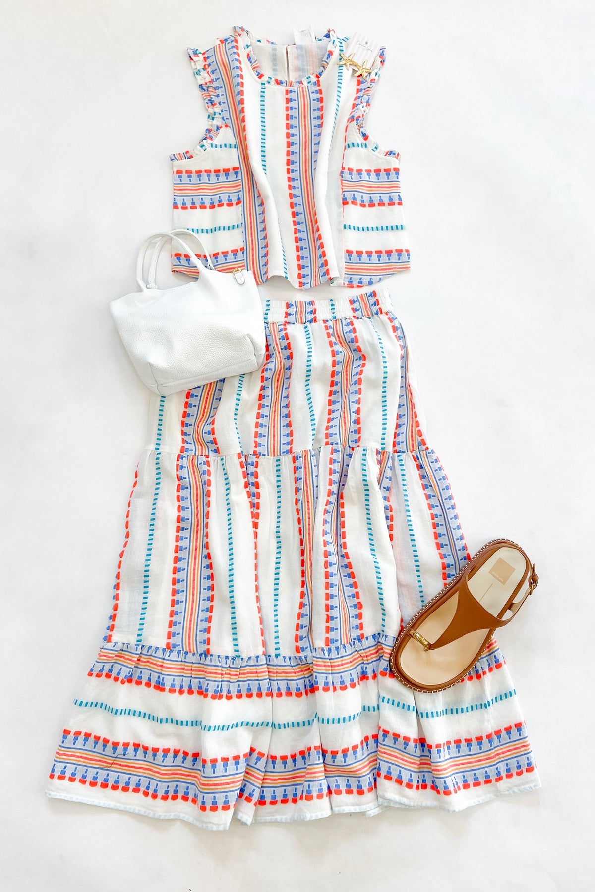 Maya Skirt Blue Embroidered