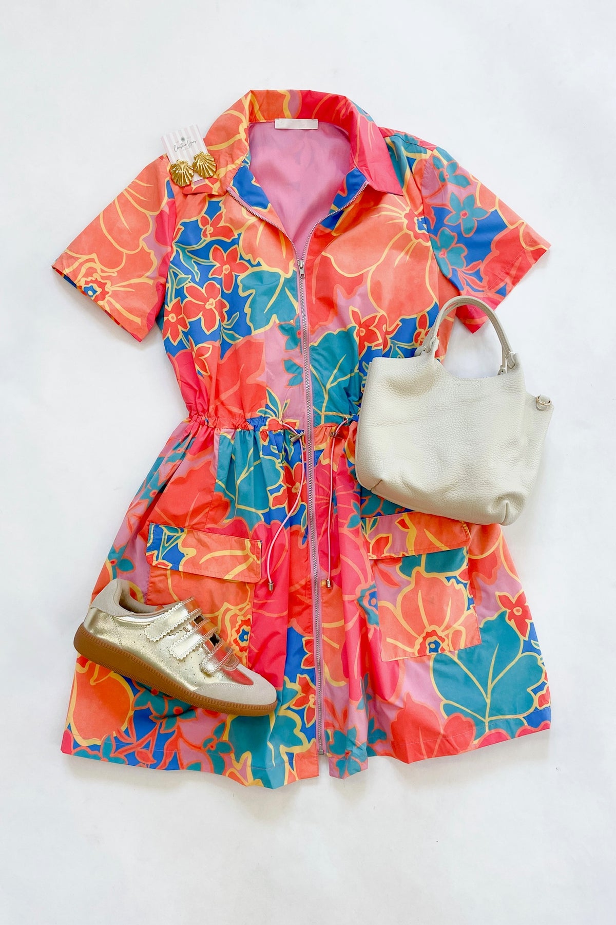 Floral Weekend Cinch Waist Dress