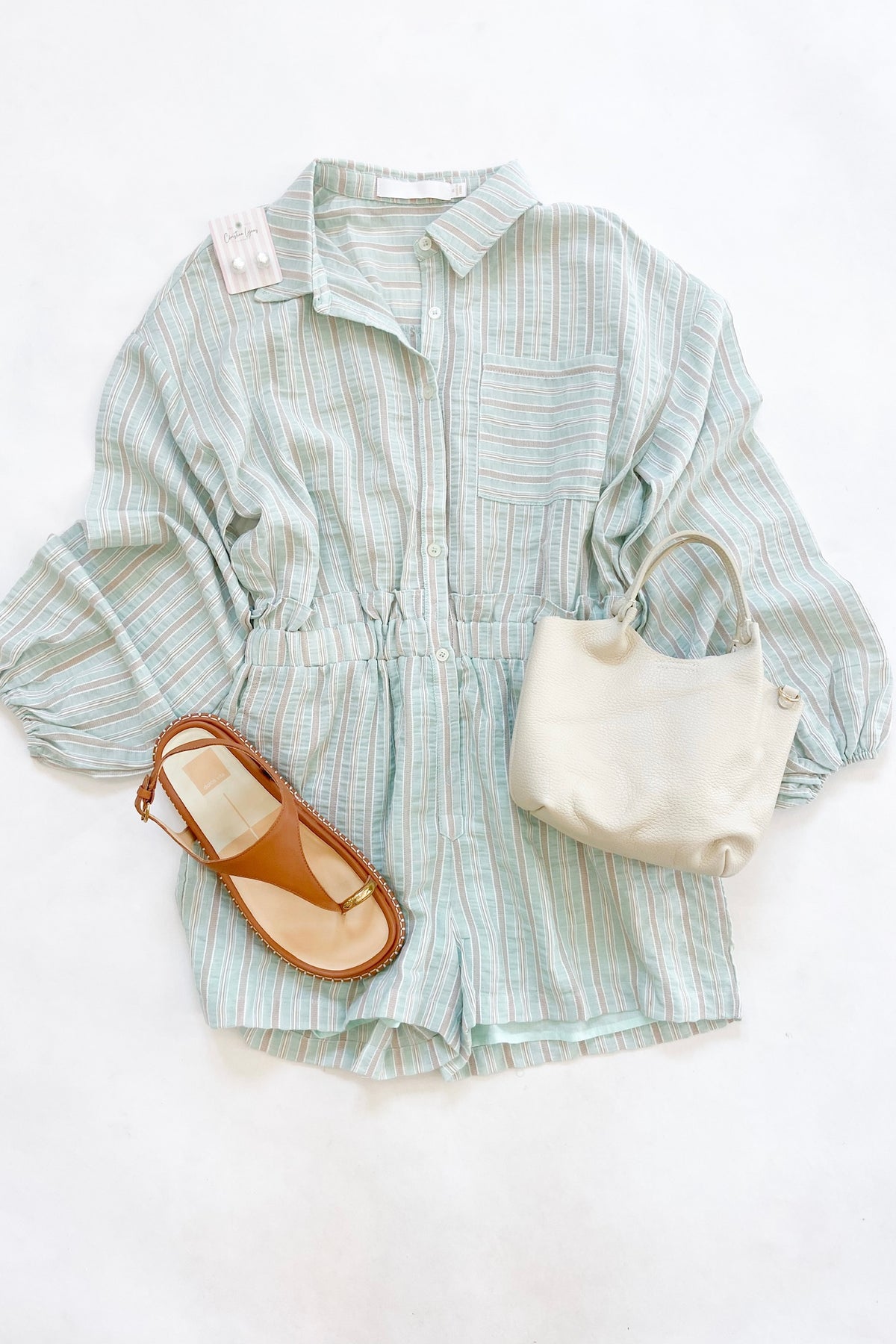 Mint Striped Romper