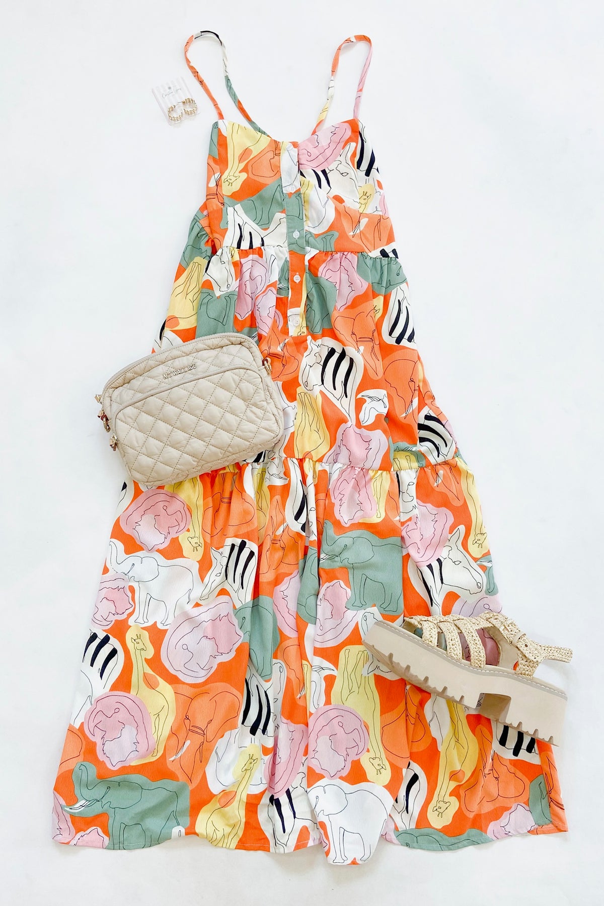 Leora Dress Bright Animal