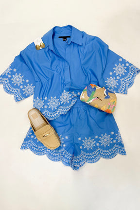 Alissa Cotton Embroidered Shorts