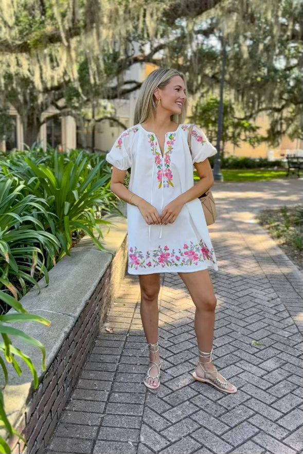 Embroidered sun dress sales