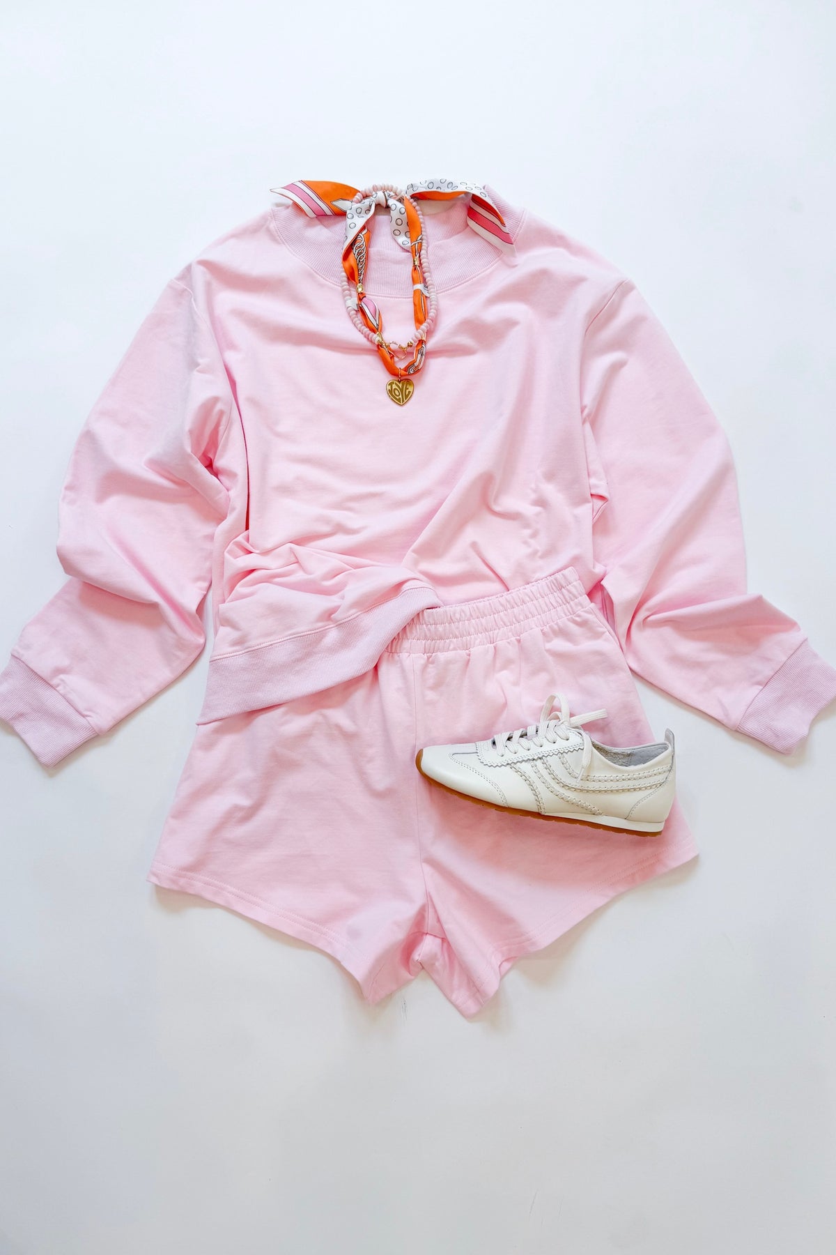 Boatneck Sweat Set Pink