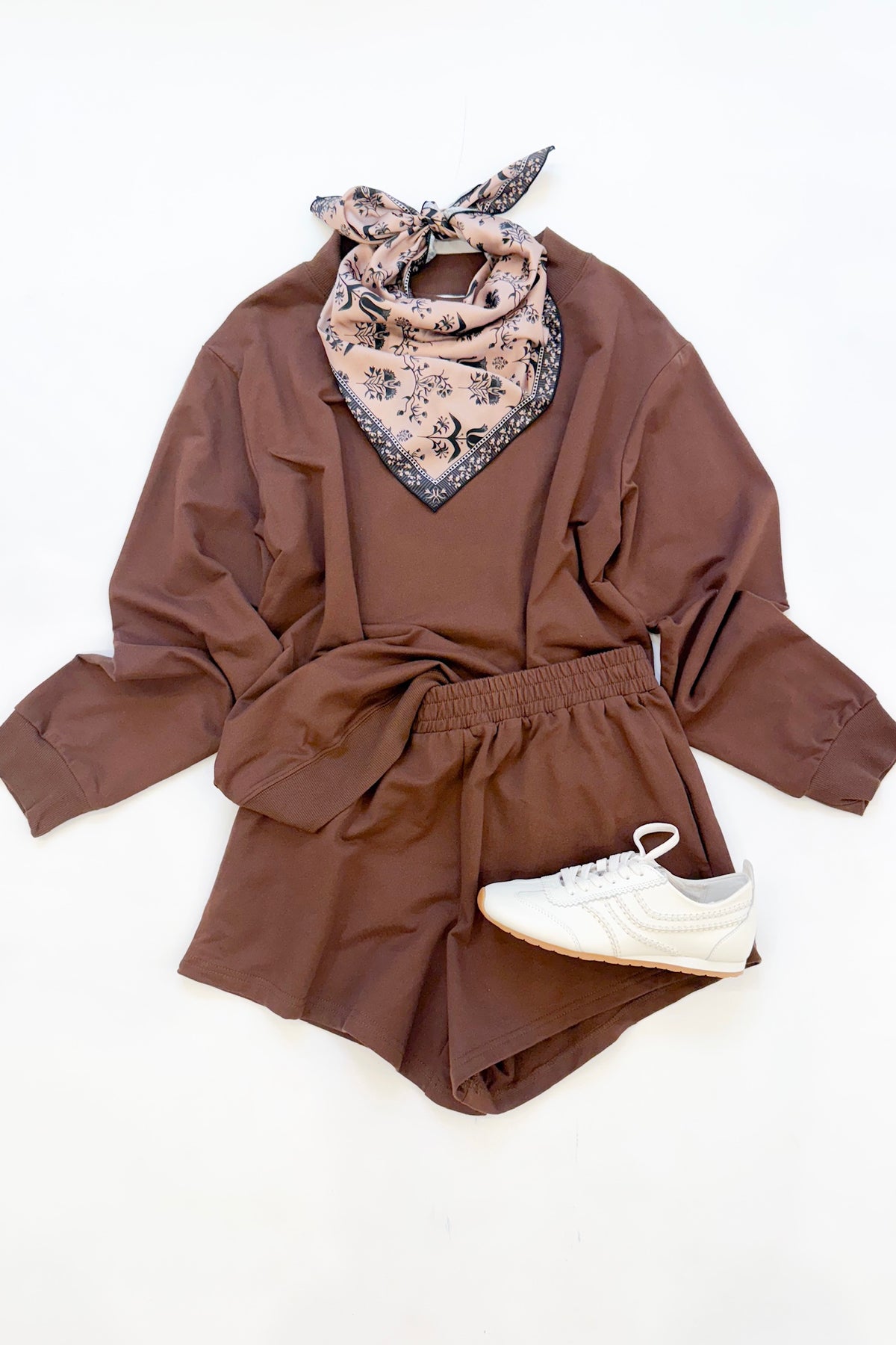 Boatneck Sweat Set Chocolate