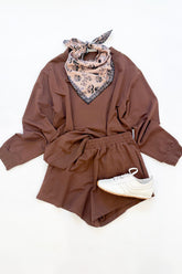 Boatneck Sweat Set Chocolate