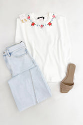 Floral Cross Stich Tee