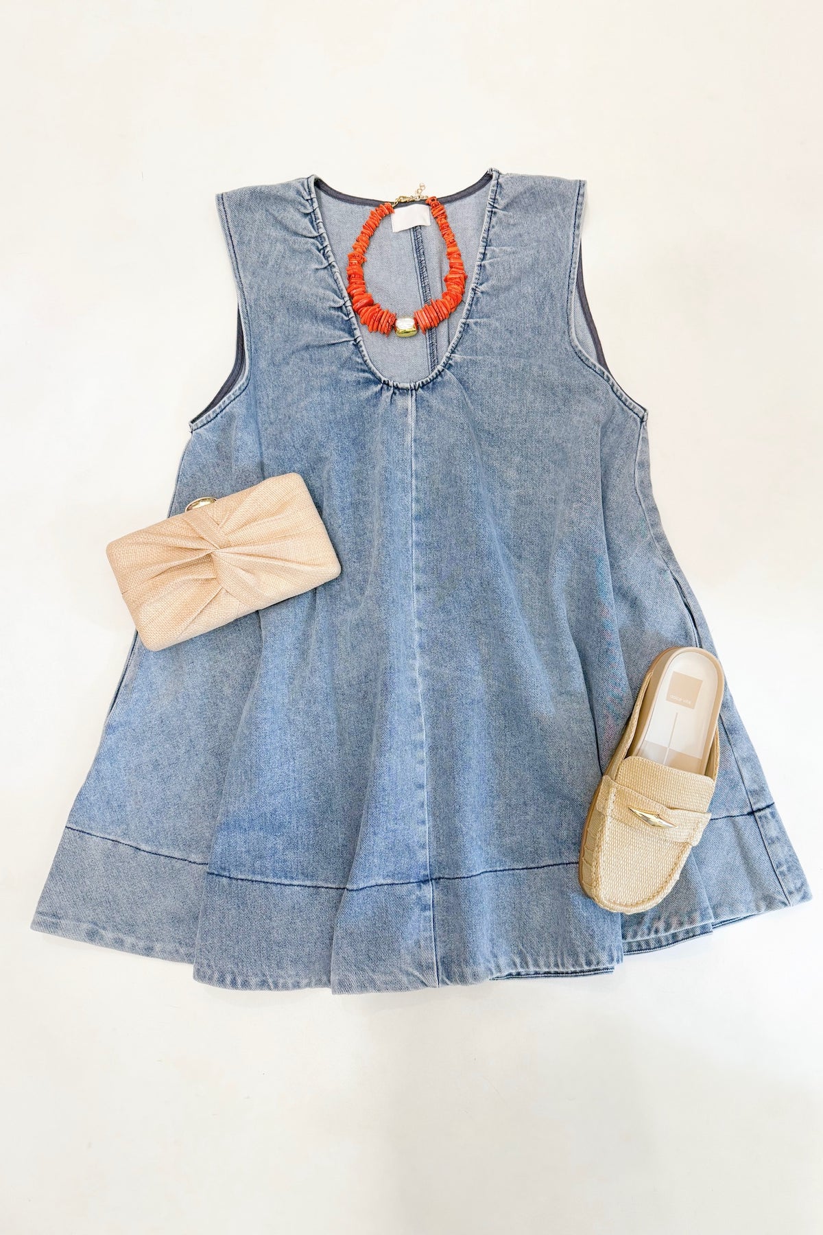 Denim Scoop Sleeveless Dress
