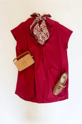 Signature Collar Dress Burgundy