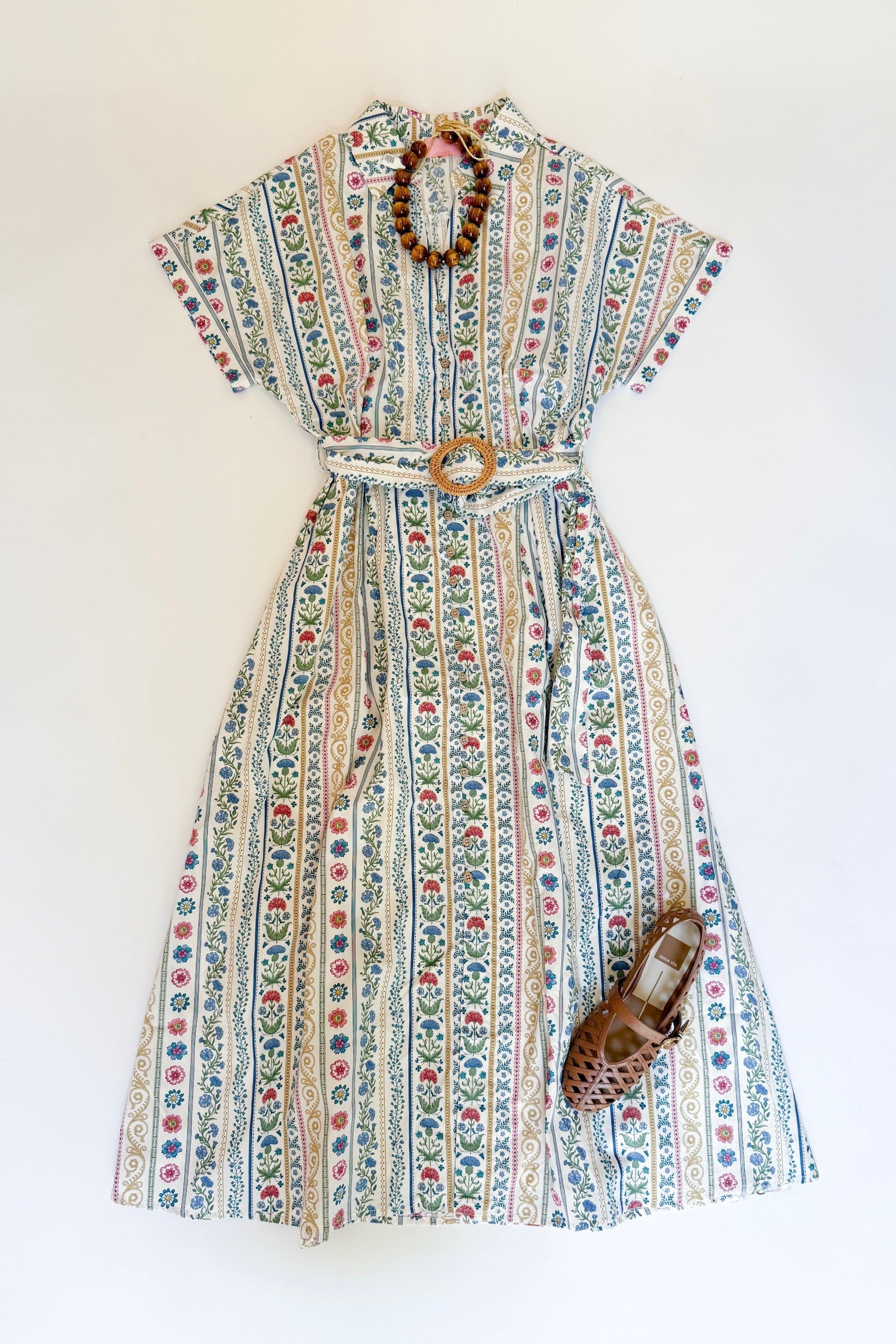 French Cottage Floral Midi Dress