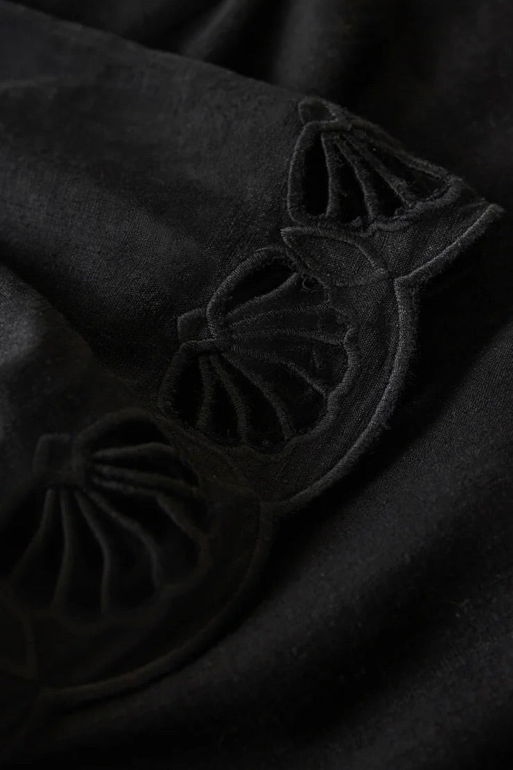 Charlene Embroidery Top Black
