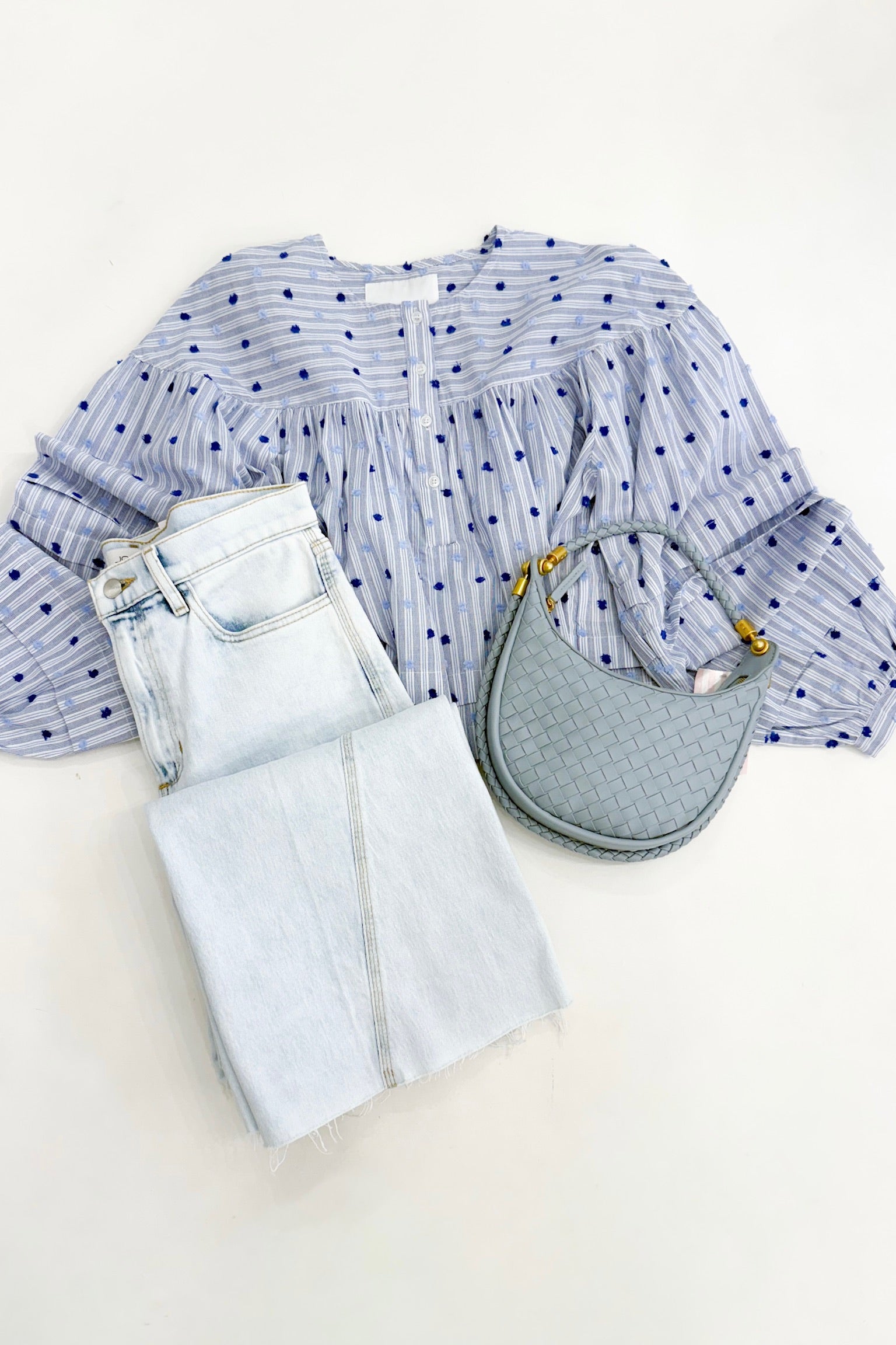 Callah Shirt Blue Dot Stripe