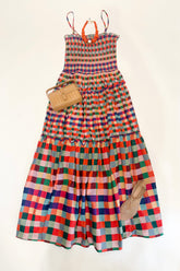 Rainbow Plaid Maxi Dress