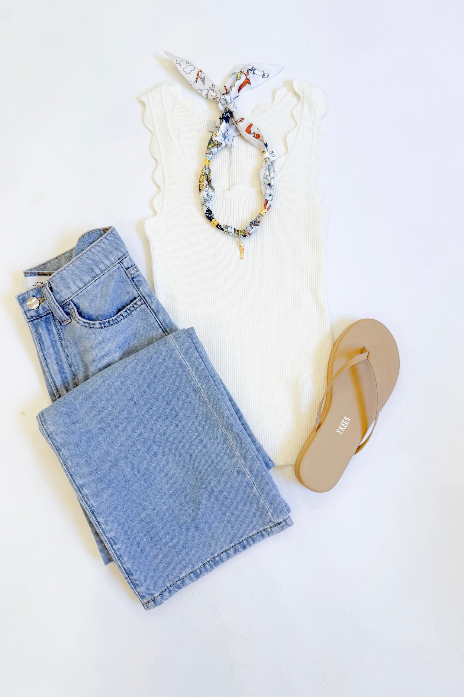 Shay Scallop Tank Ivory