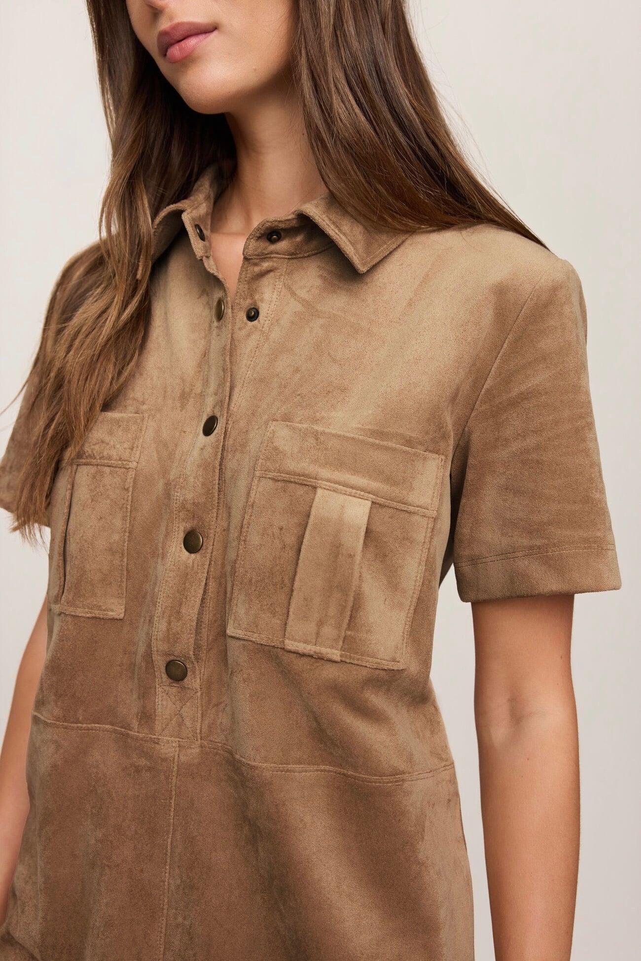 Leone Suede Mini Dress Light Sand