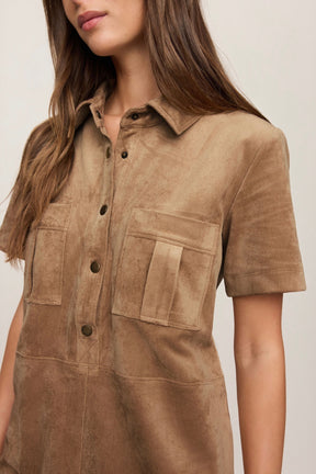 Leone Suede Mini Dress Light Sand