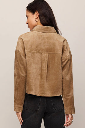 All Day Cropped Suede Jacket Light Sand
