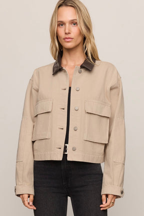 Rey Cropped Jacket Sandstone