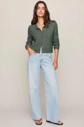 Medina Pointelle Cardigan Monstera
