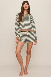 Low Key Stripe Sweatshirt Monstera