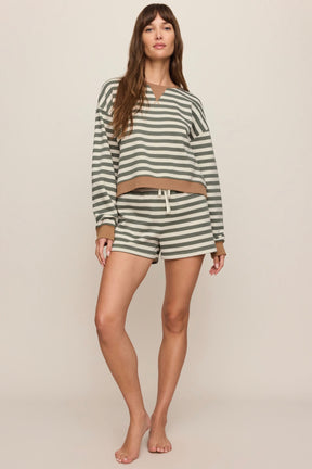 Low Key Stripe Sweatshirt Monstera