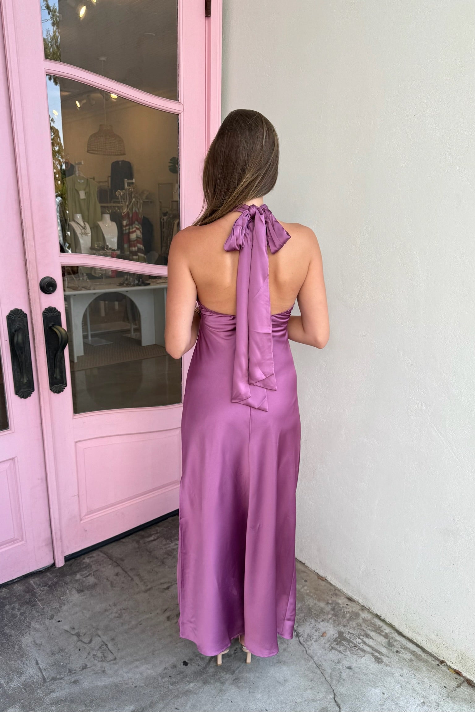 Makenna Satin Maxi Dress Mauve