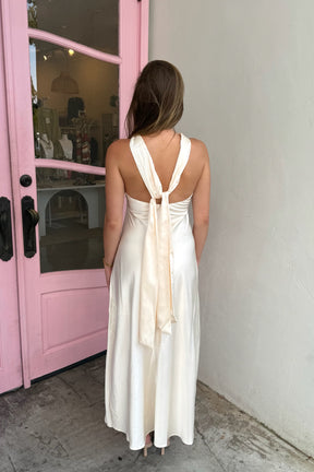 Makenna Satin Maxi Dress Ivory
