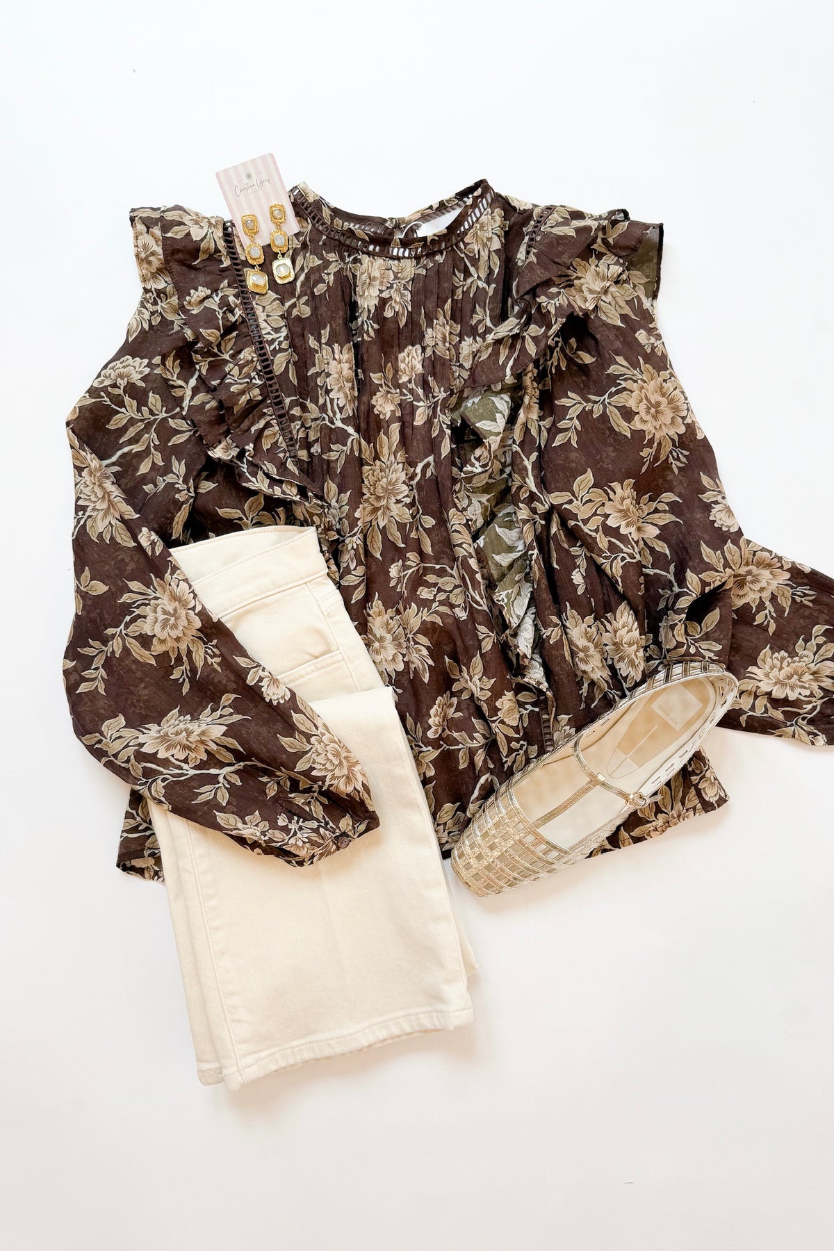 Kinley Top Olive Floral