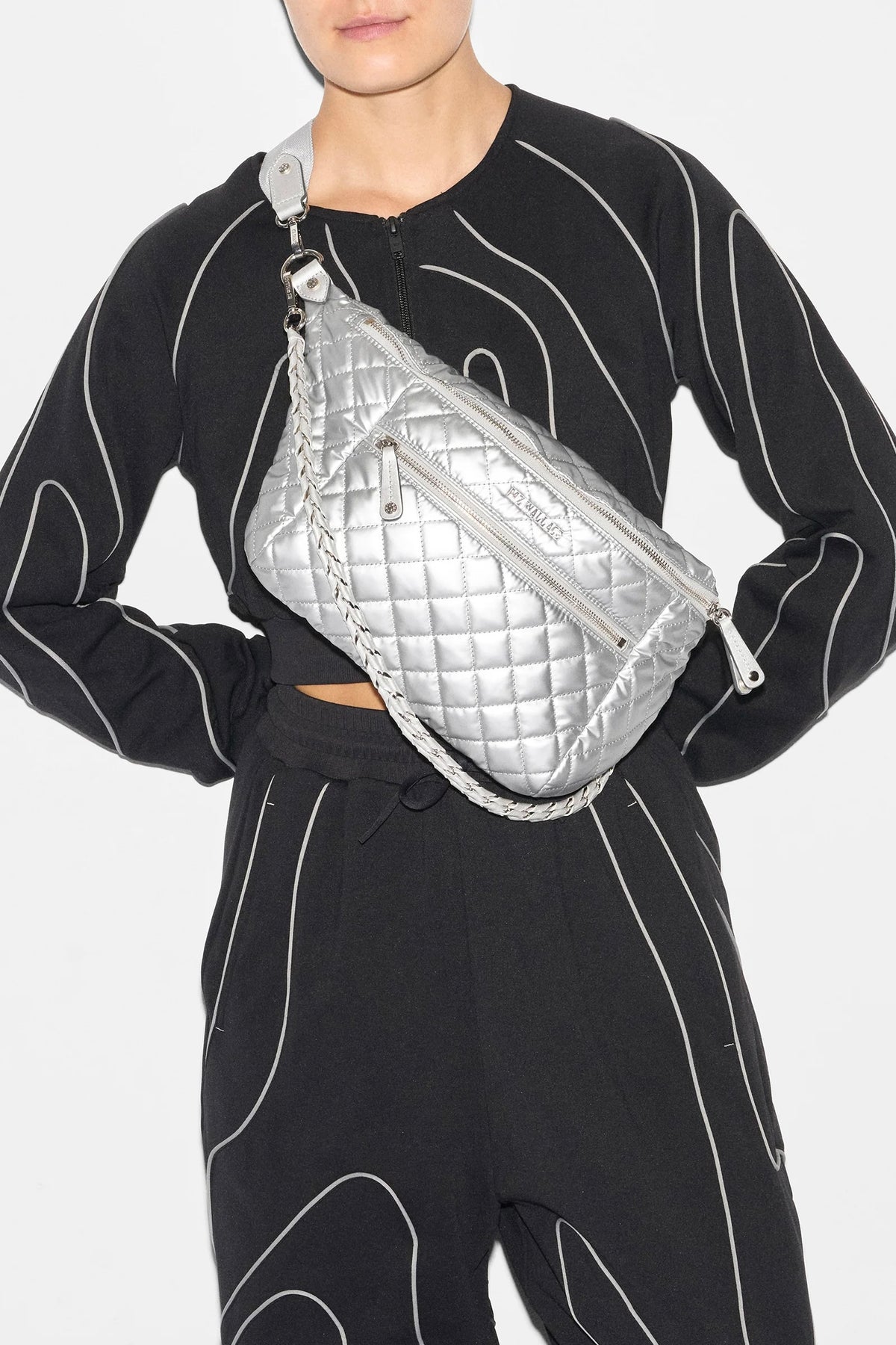 Crosby Crossbody Sling Bag Matte Silver