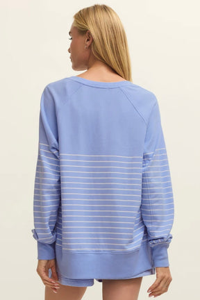 Weekender Stripe Pullover Barcelona Blue