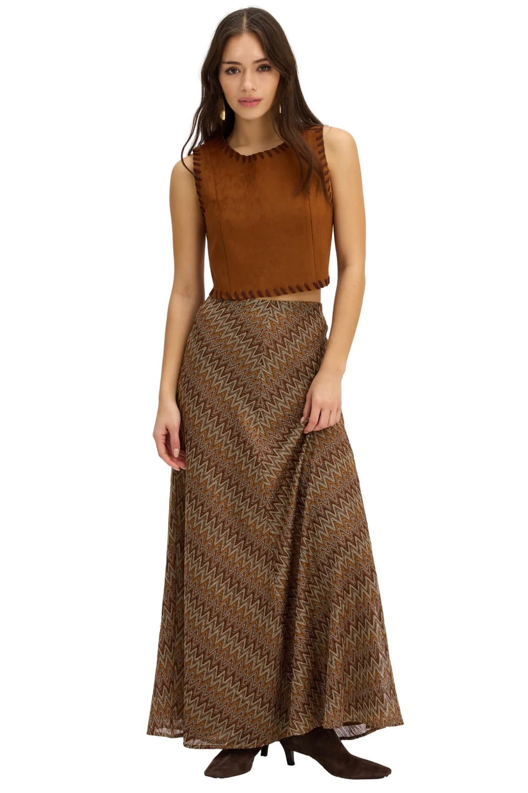 Olive Skirt Chestnut Multi
