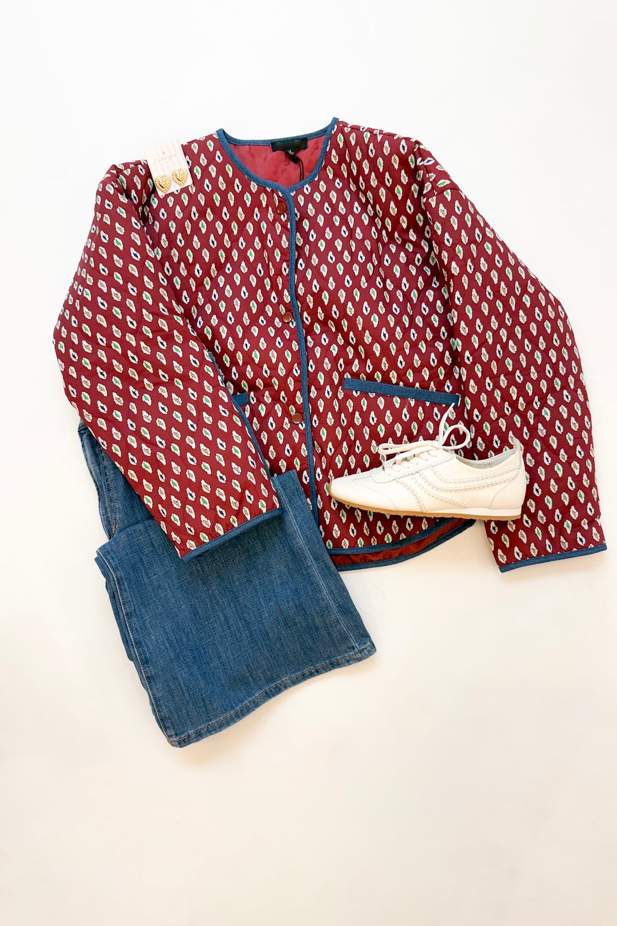 Burgundy Quilted Jacket