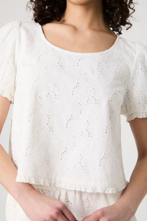 Eyelet Puff Sleeve Top