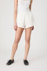 Eyelet Rufle Hem Shorts