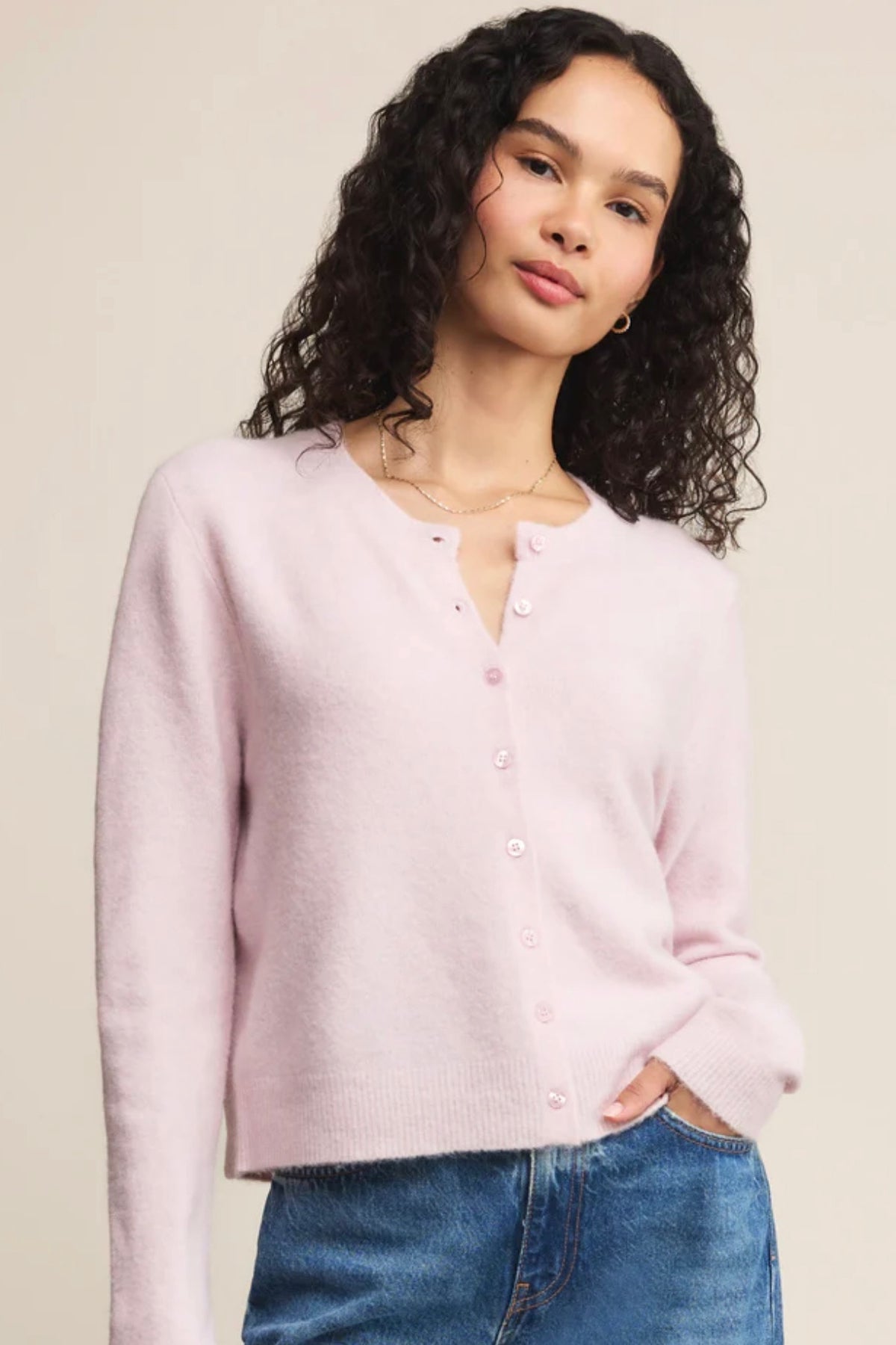 Medina Cardigan Washed Pink