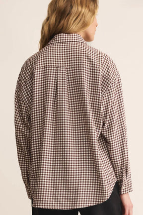 River Plaid Button Up Chocolate
