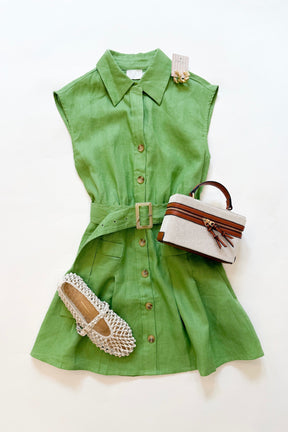 Katrina Belted Dress Green