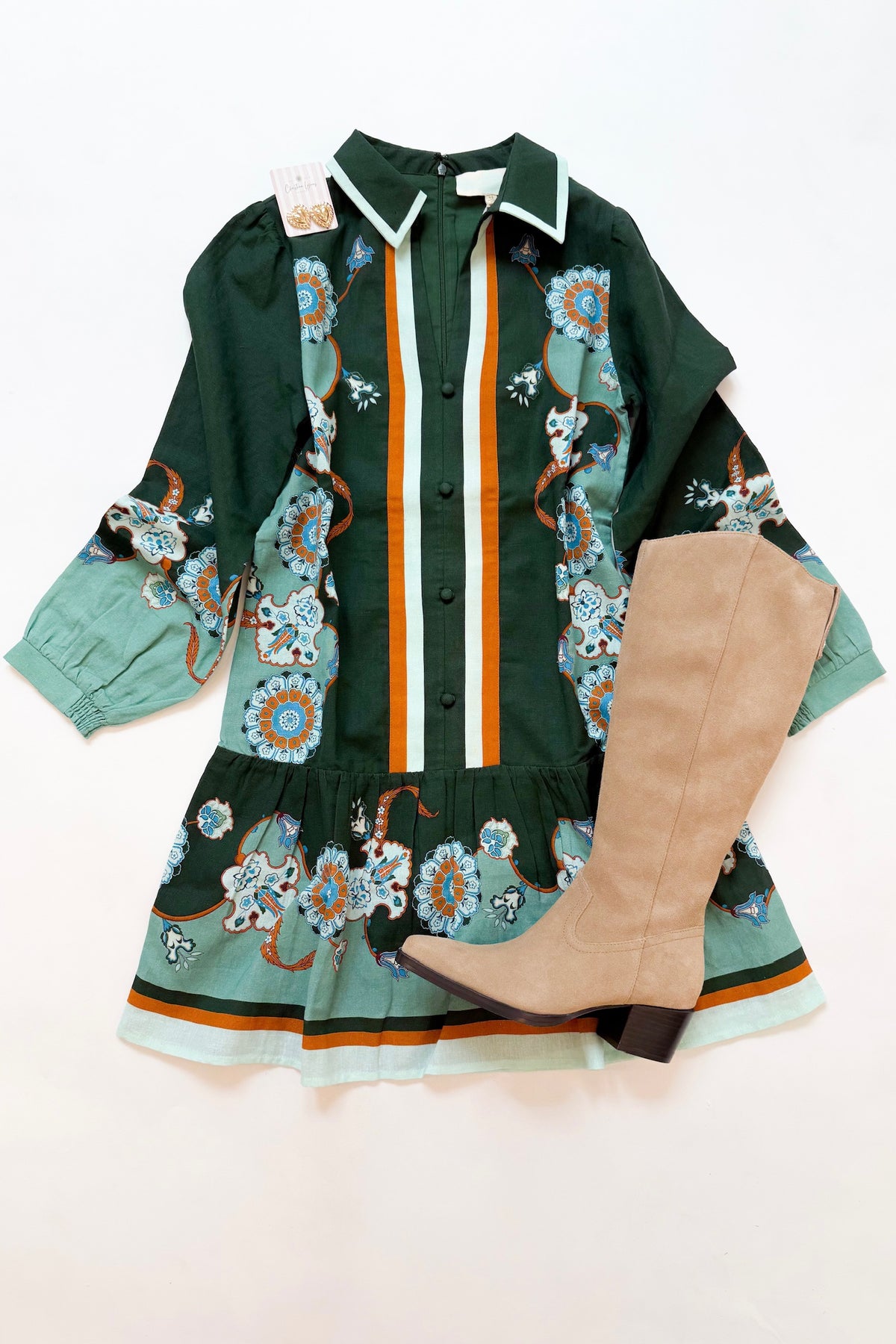 Mina Dress Teal Floral