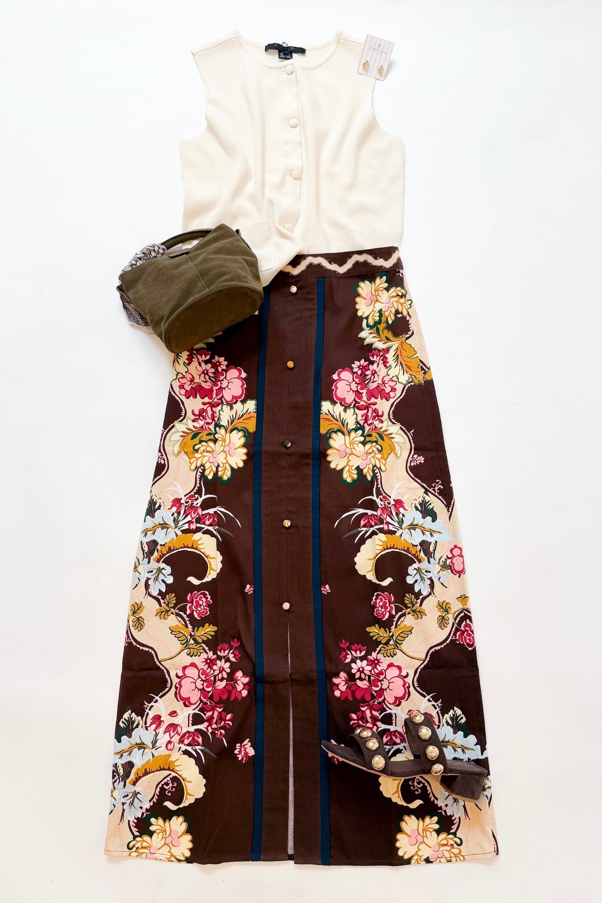 Portia Skirt Chocolate Floral