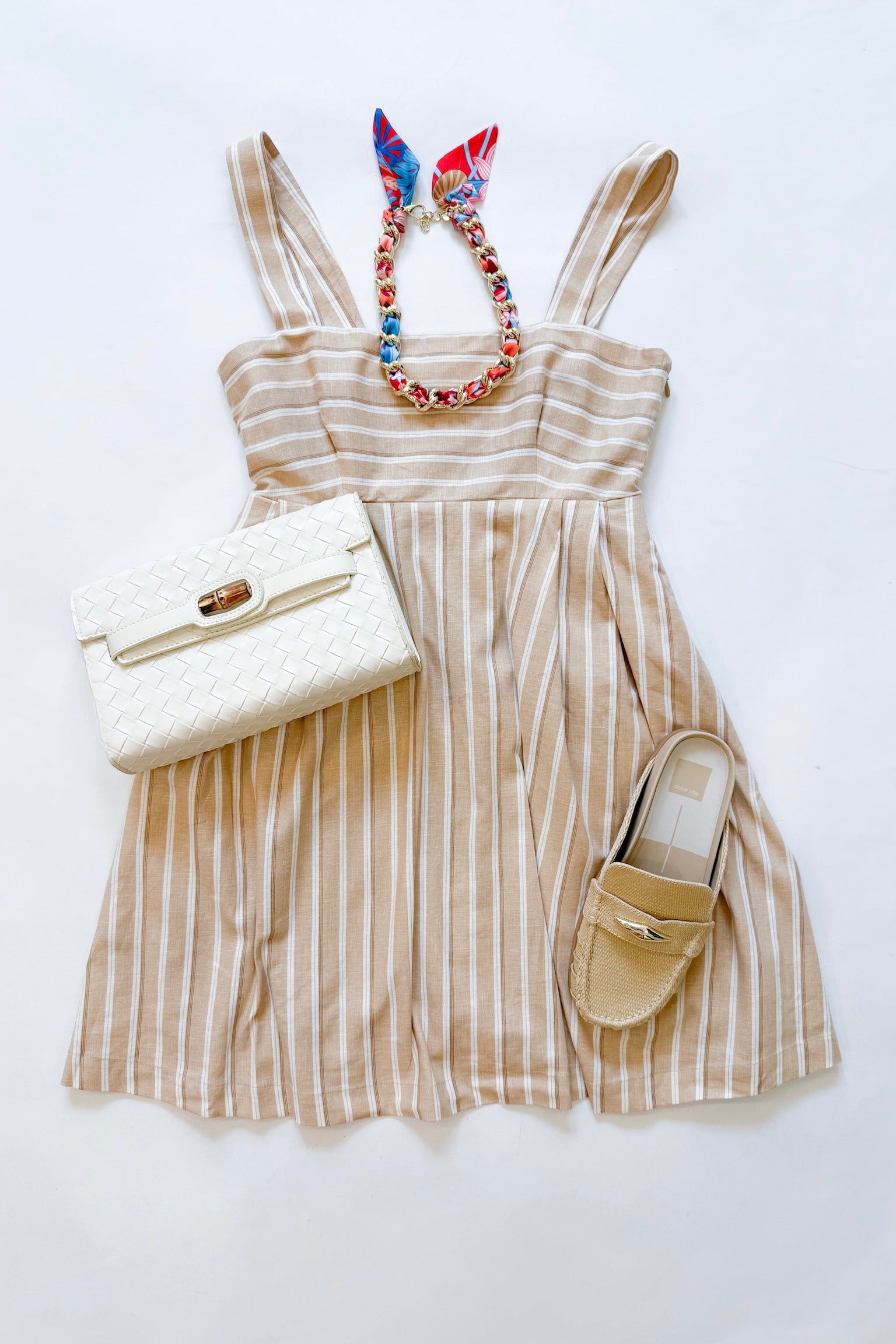 Aspen Linen Dress Sandlot Stripe